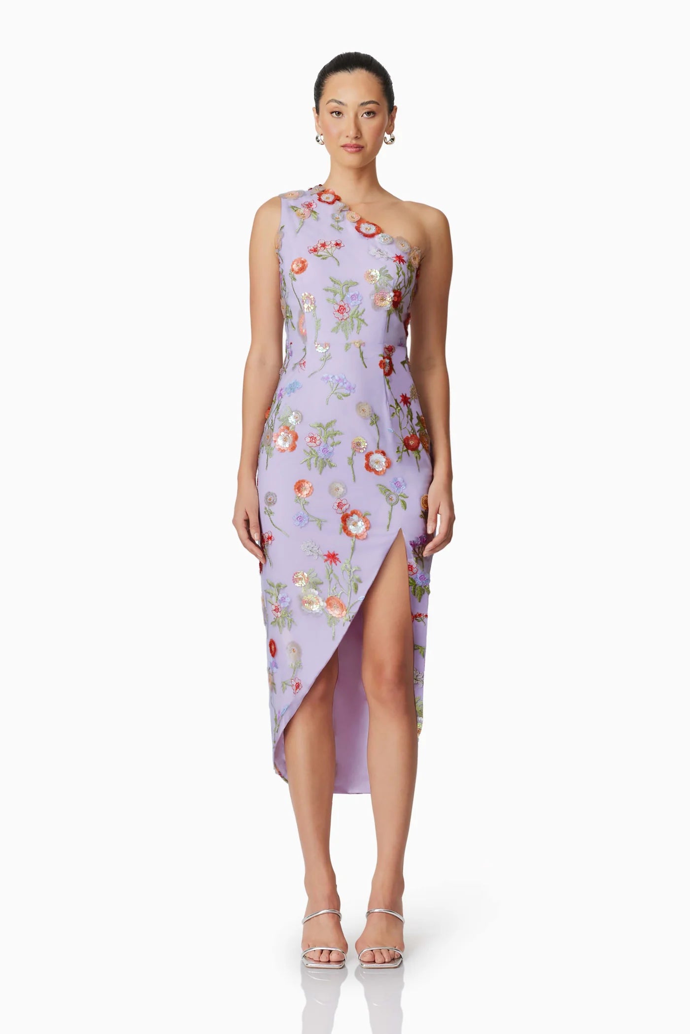 NAYA ONE SHOULDER MIDI DRESS