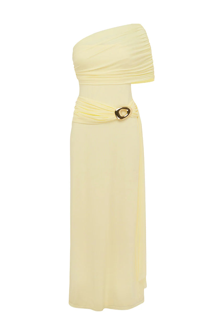 KASSI ONE SHOULDER MAXI DRESS YELLOW