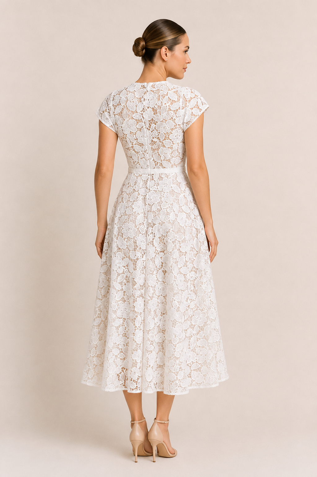 APRIL LACE MIDI DRESS
