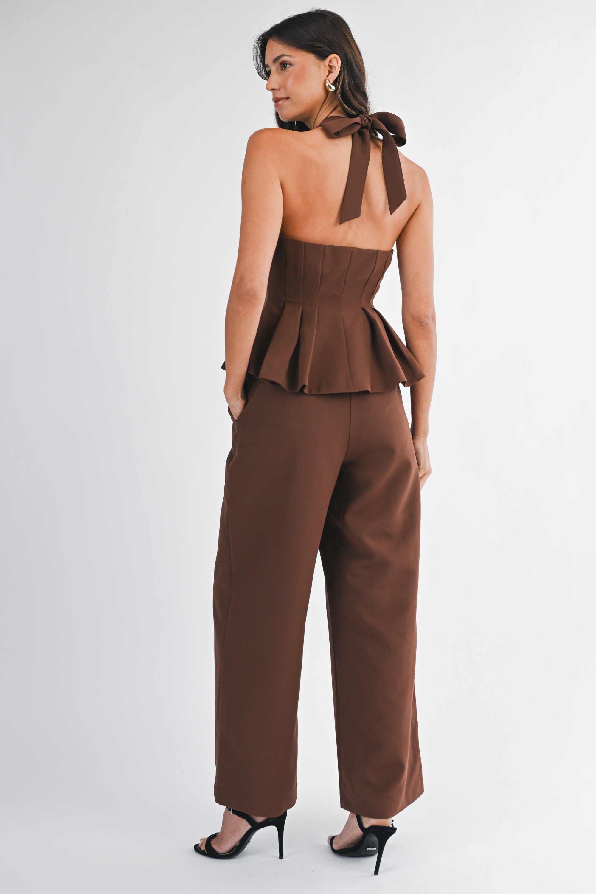 AMIKA PANTS SET MARRÓN