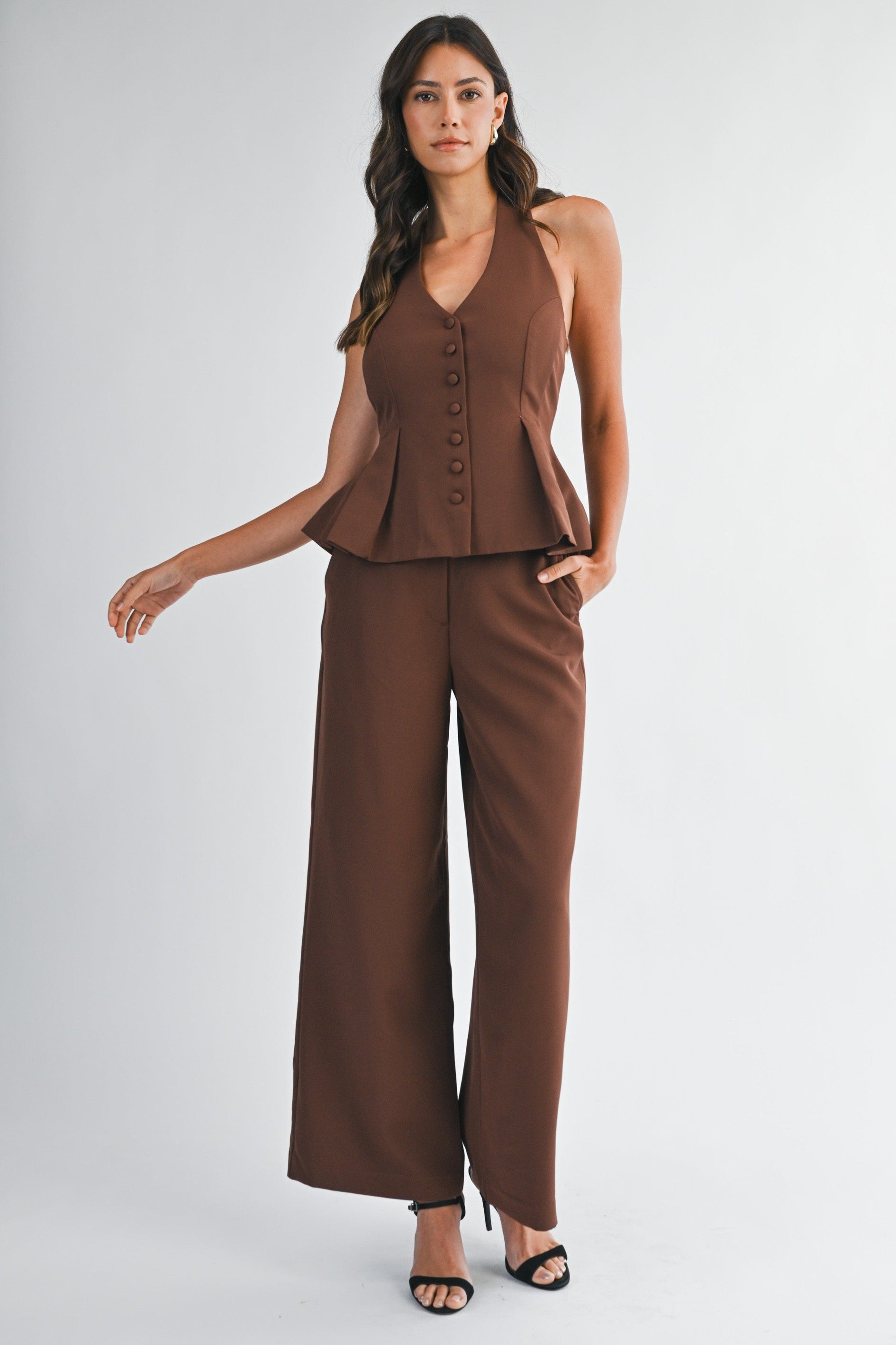 AMIKA PANTS SET MARRÓN