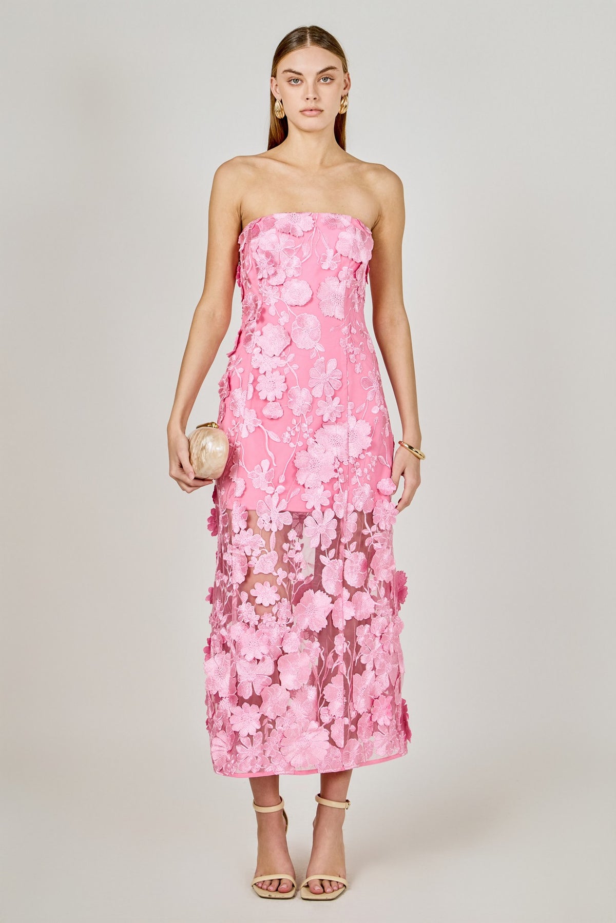 CHANTEL MIDI DRESS PINK.