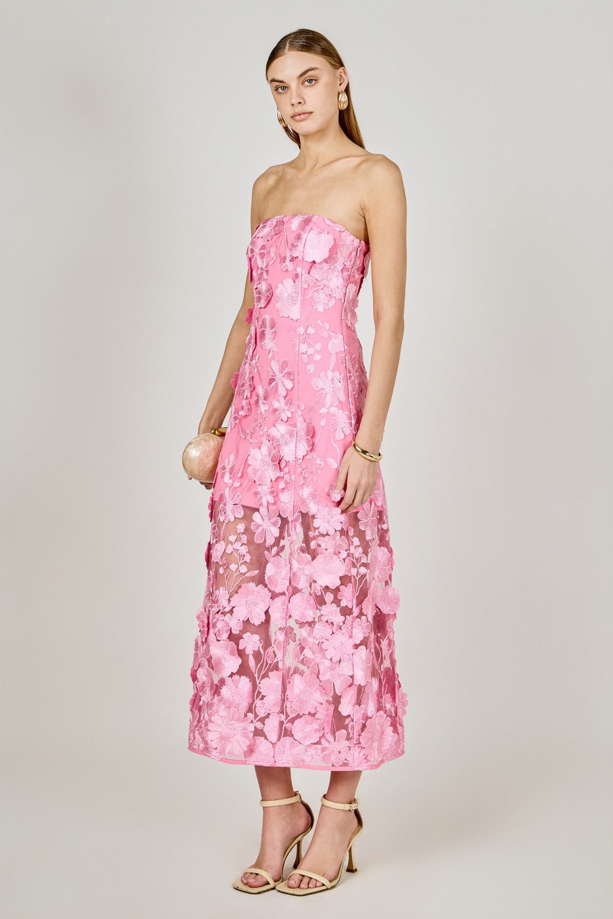 CHANTEL MIDI DRESS PINK.