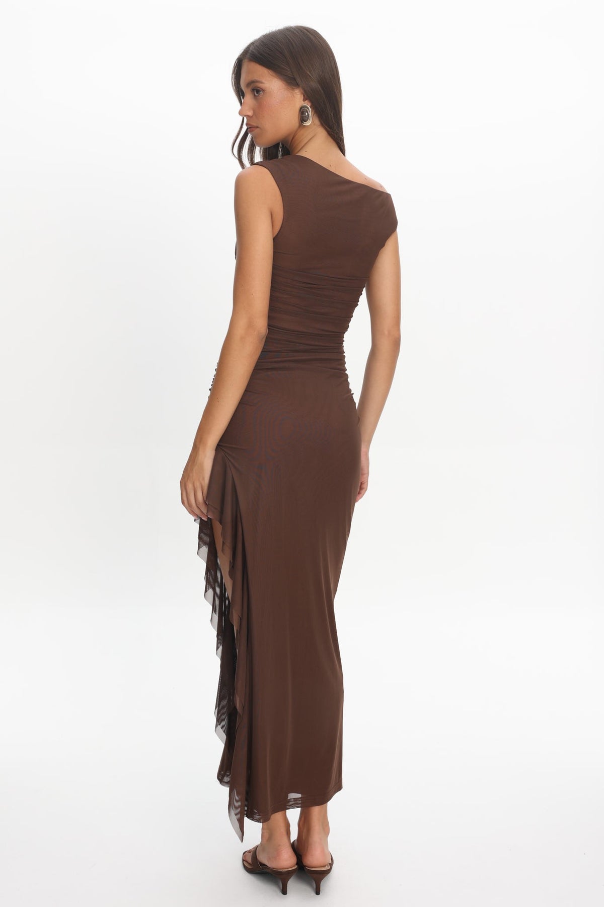 TANNYA BROWN MESH DRESS