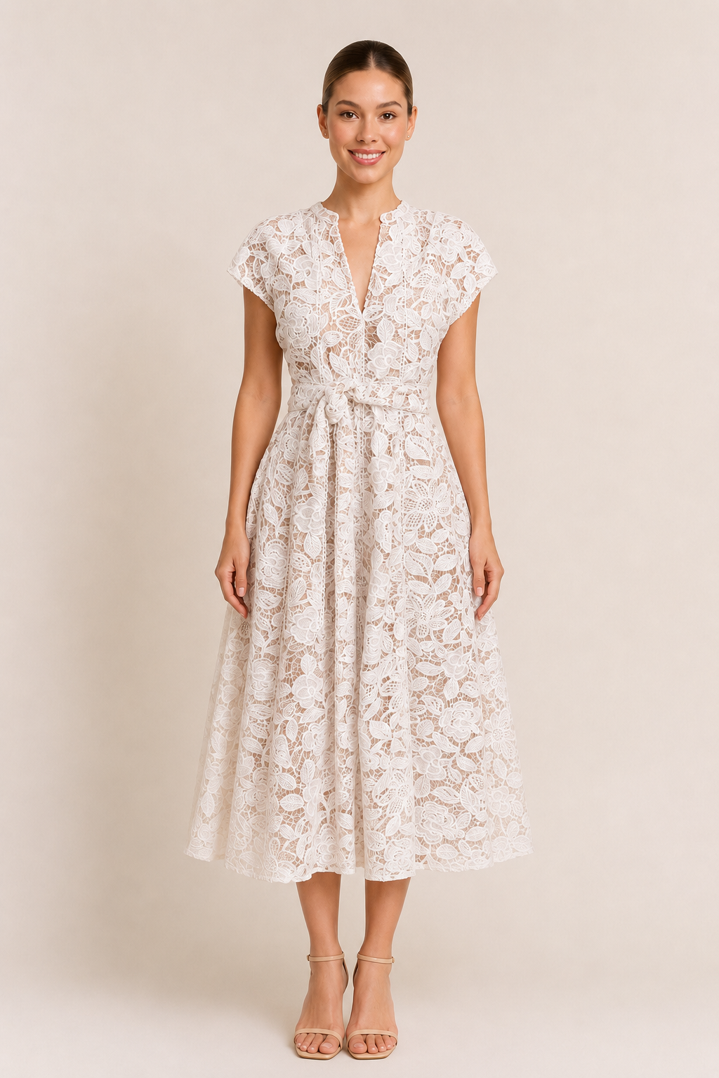 APRIL LACE MIDI DRESS