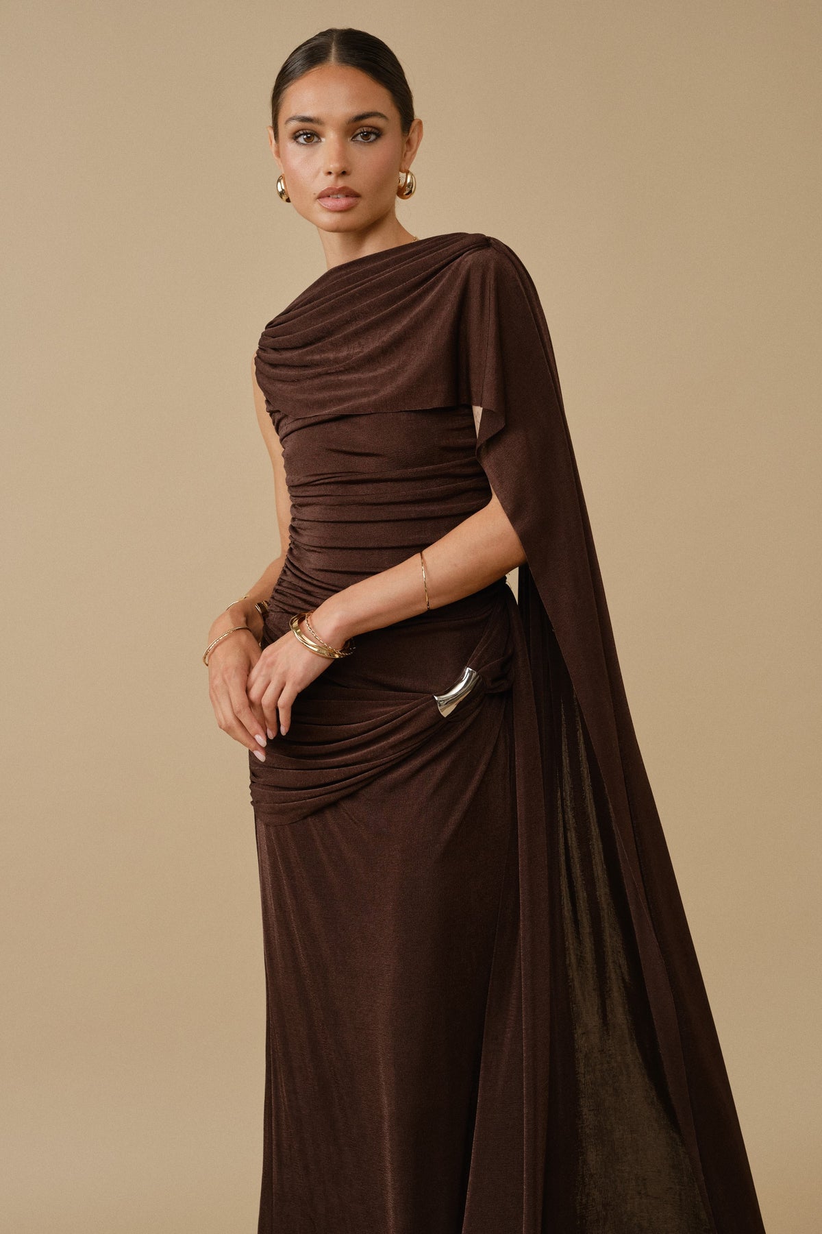 DALILAH DRESS IN BROWN