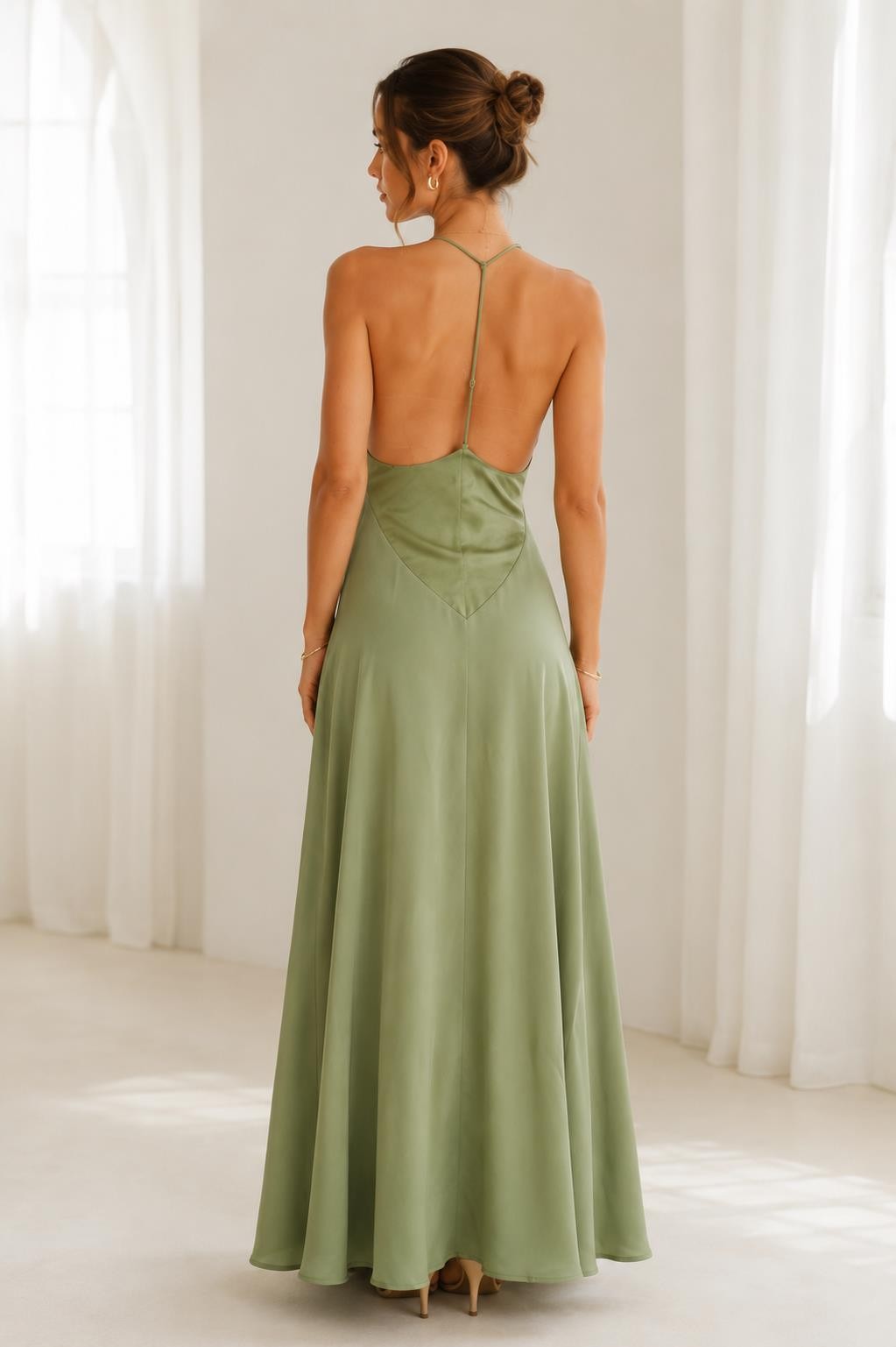 LANCY MIDI DRESS IN OLIVE