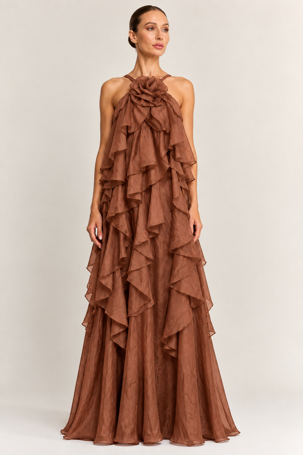 MARTHA RUFFLED MARRON