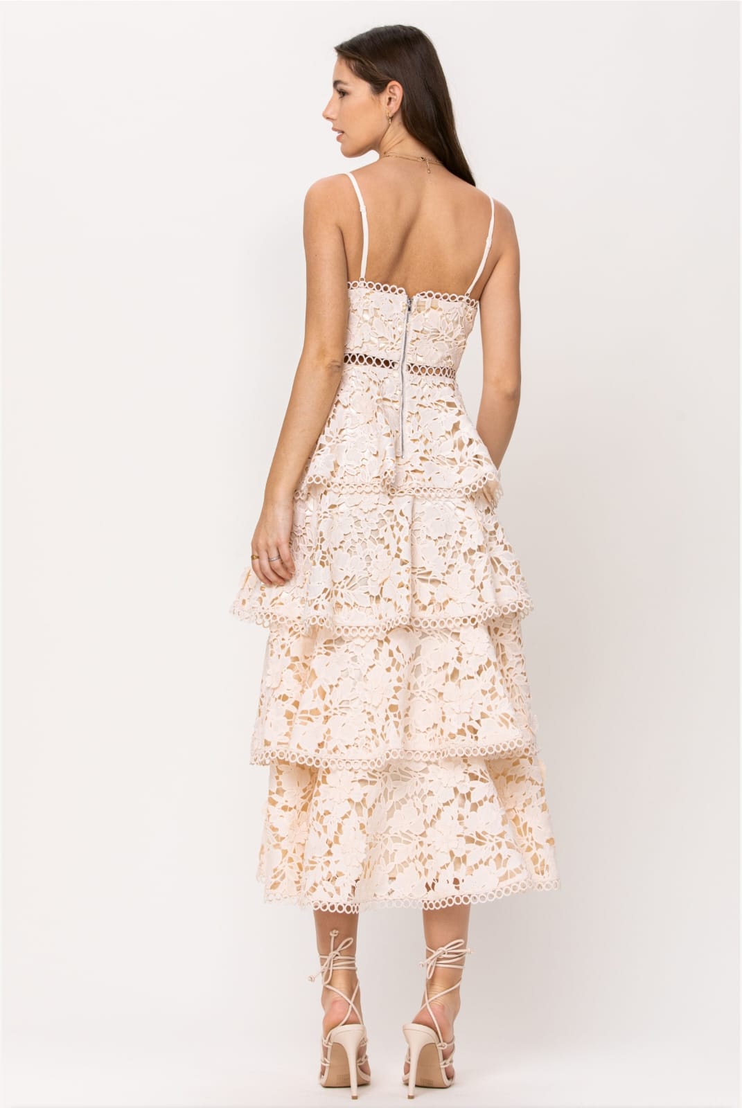 KELLY LACE BEUGE MIDI DRESS