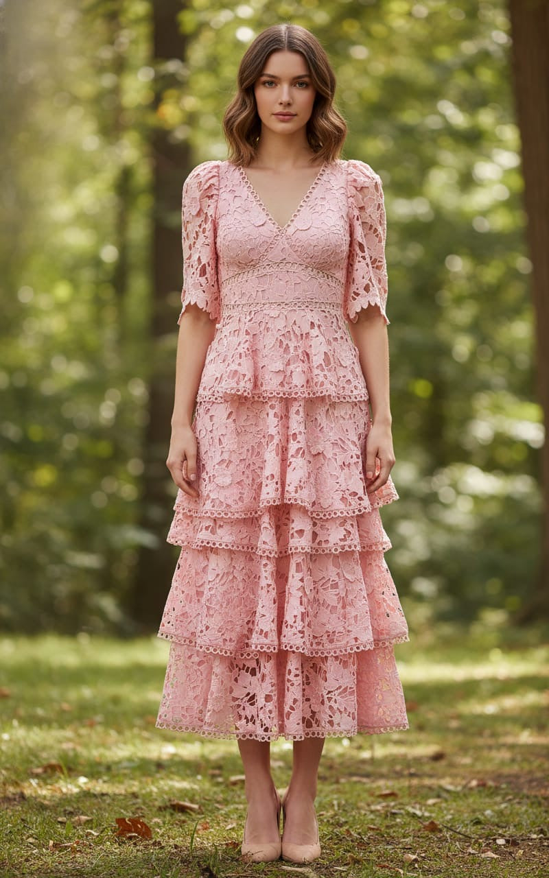 DAMIANA MIDI DRESS PINK