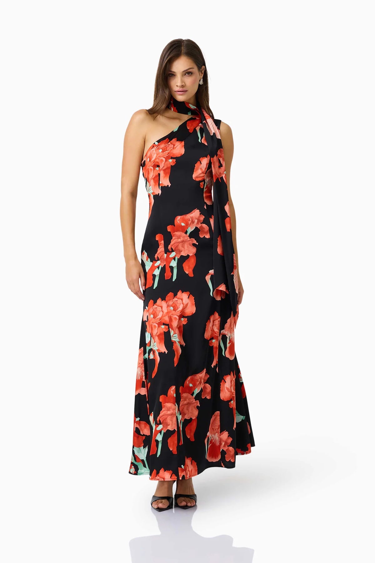 MAELIS MAXI DRESS IN BLACK AND RED