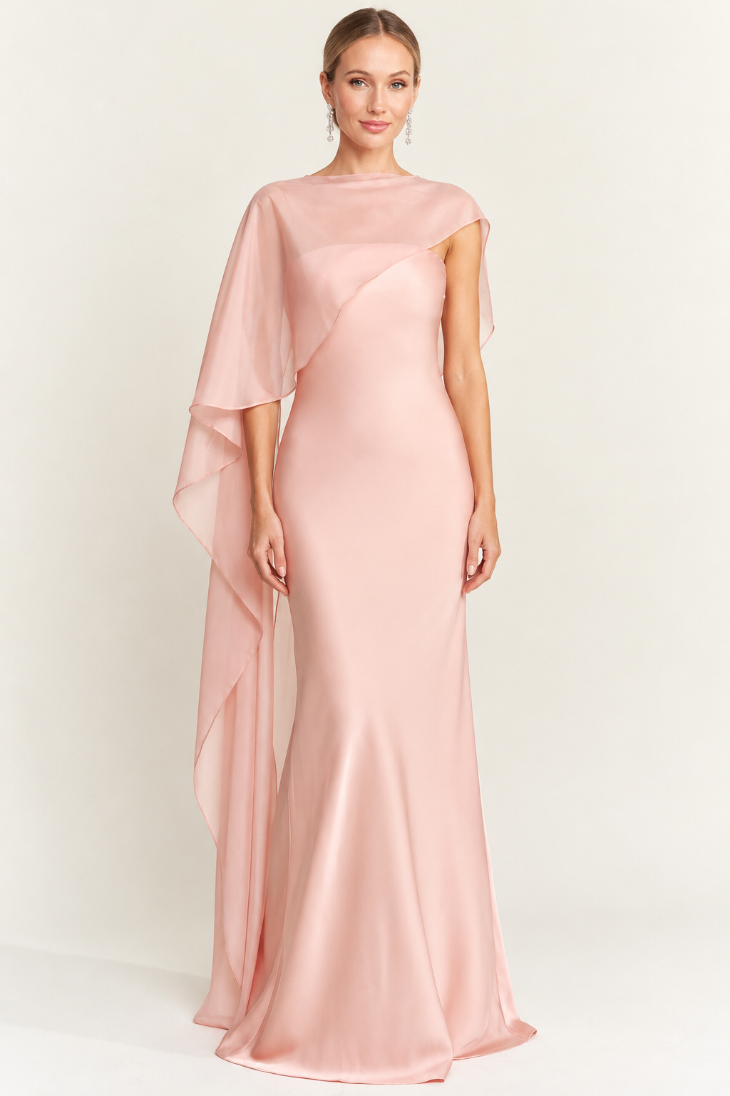 SELENE CAPE DRESS PINK