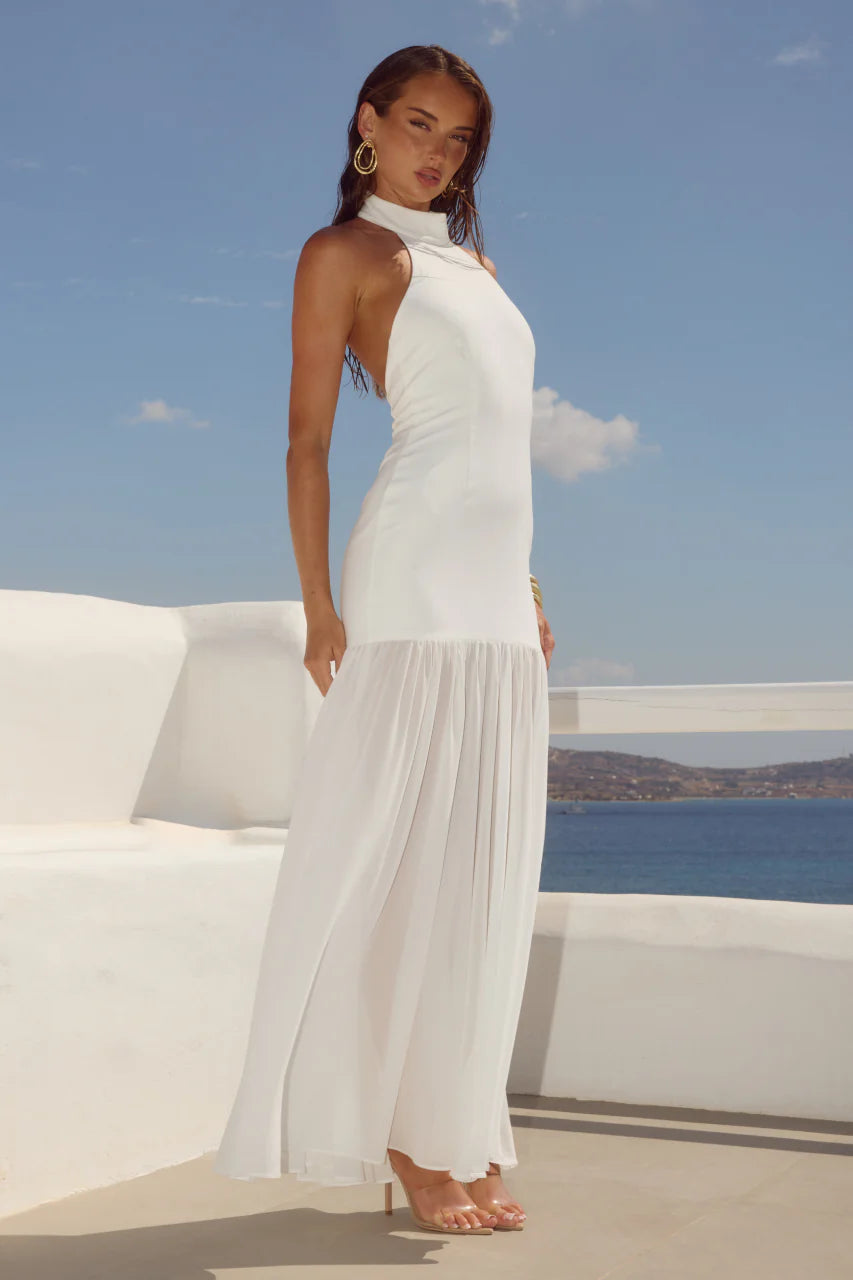 YAZMIN HALTER MAXI DRESS IVORY