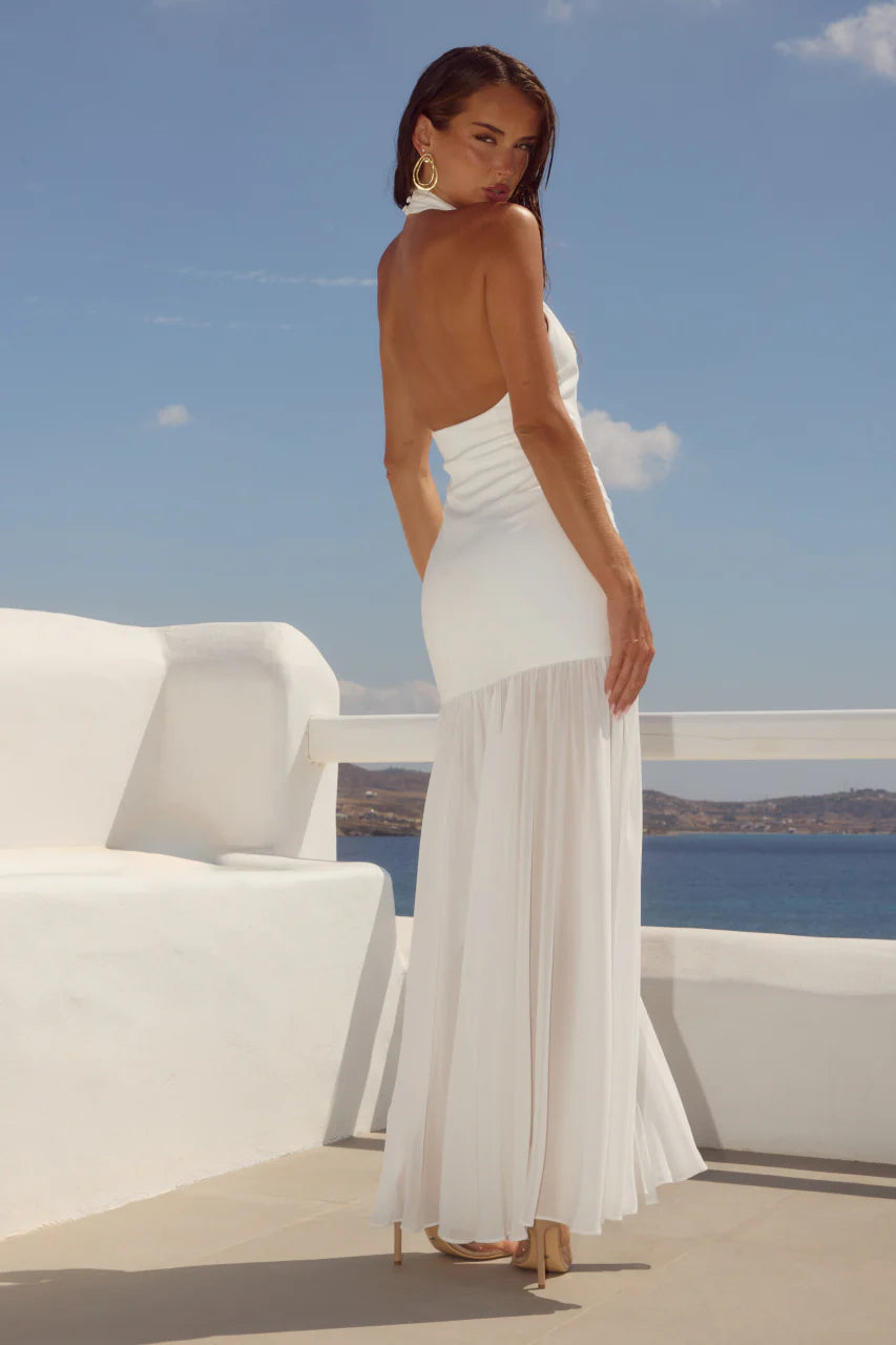 YAZMIN HALTER MAXI DRESS IVORY