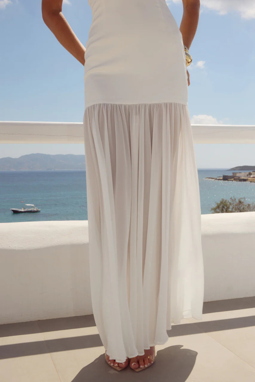 YAZMIN HALTER MAXI DRESS IVORY