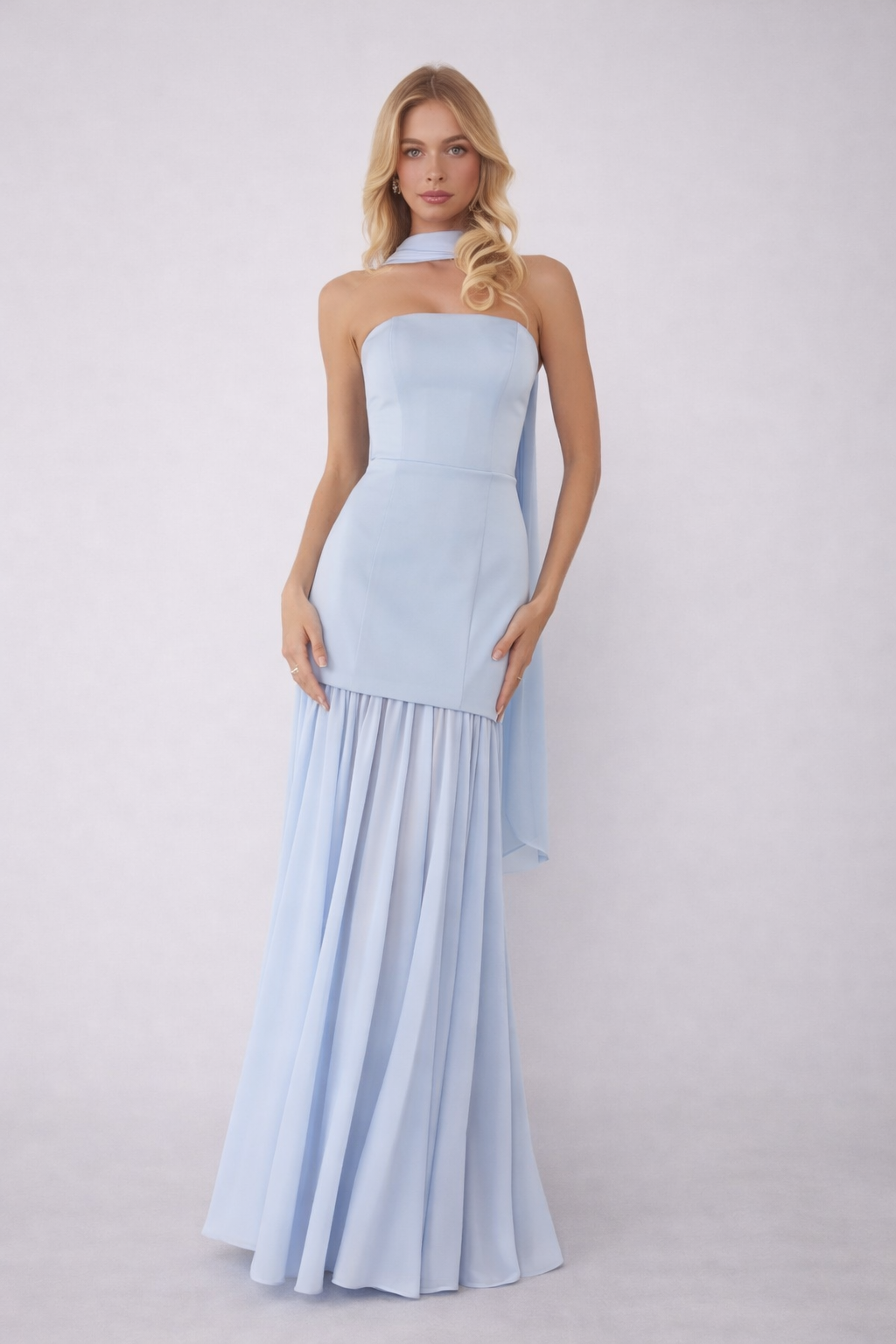 IVANKA MAXI DRESS BABY BLUE