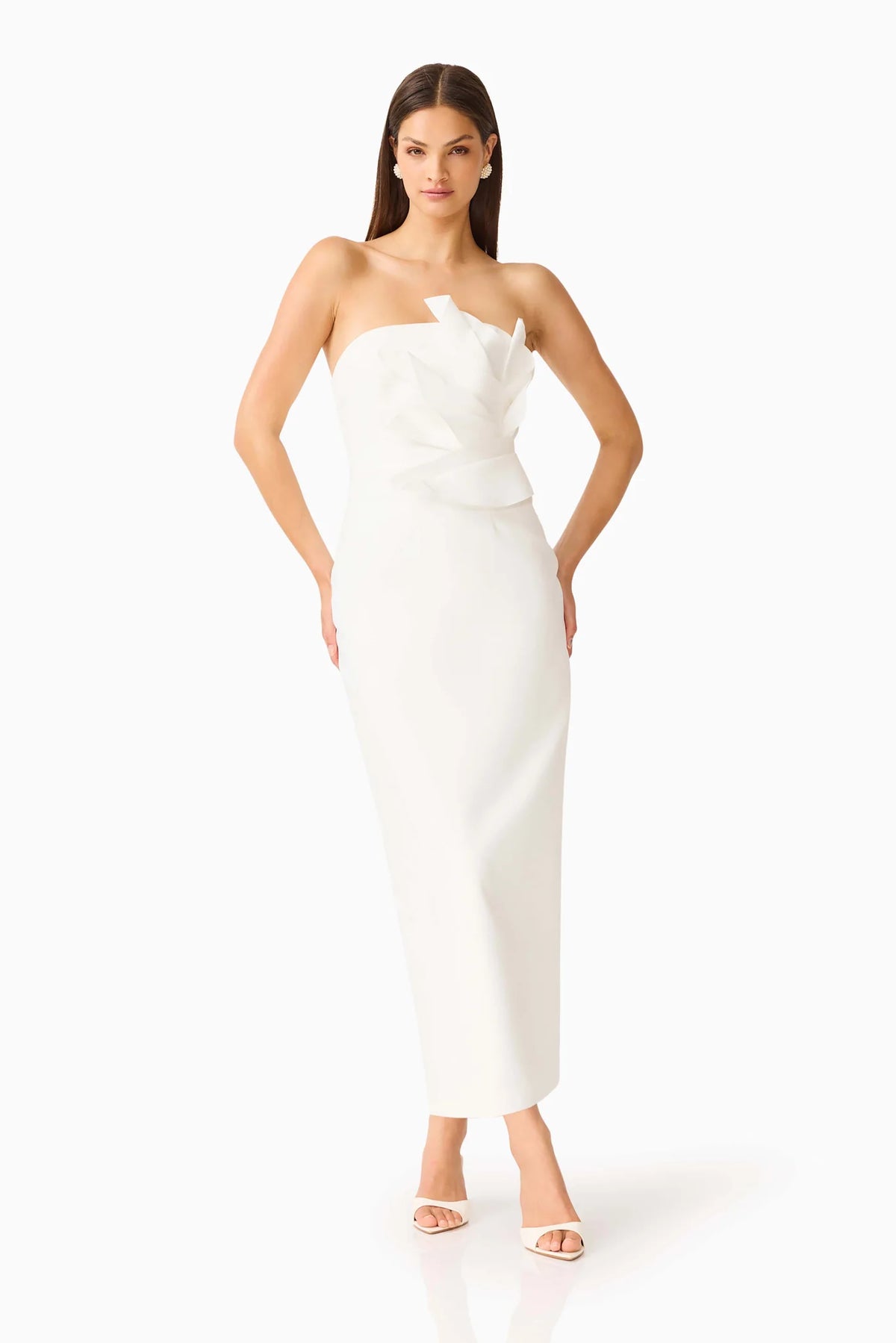 LAURENTIA COLUMN MIDI WHITE