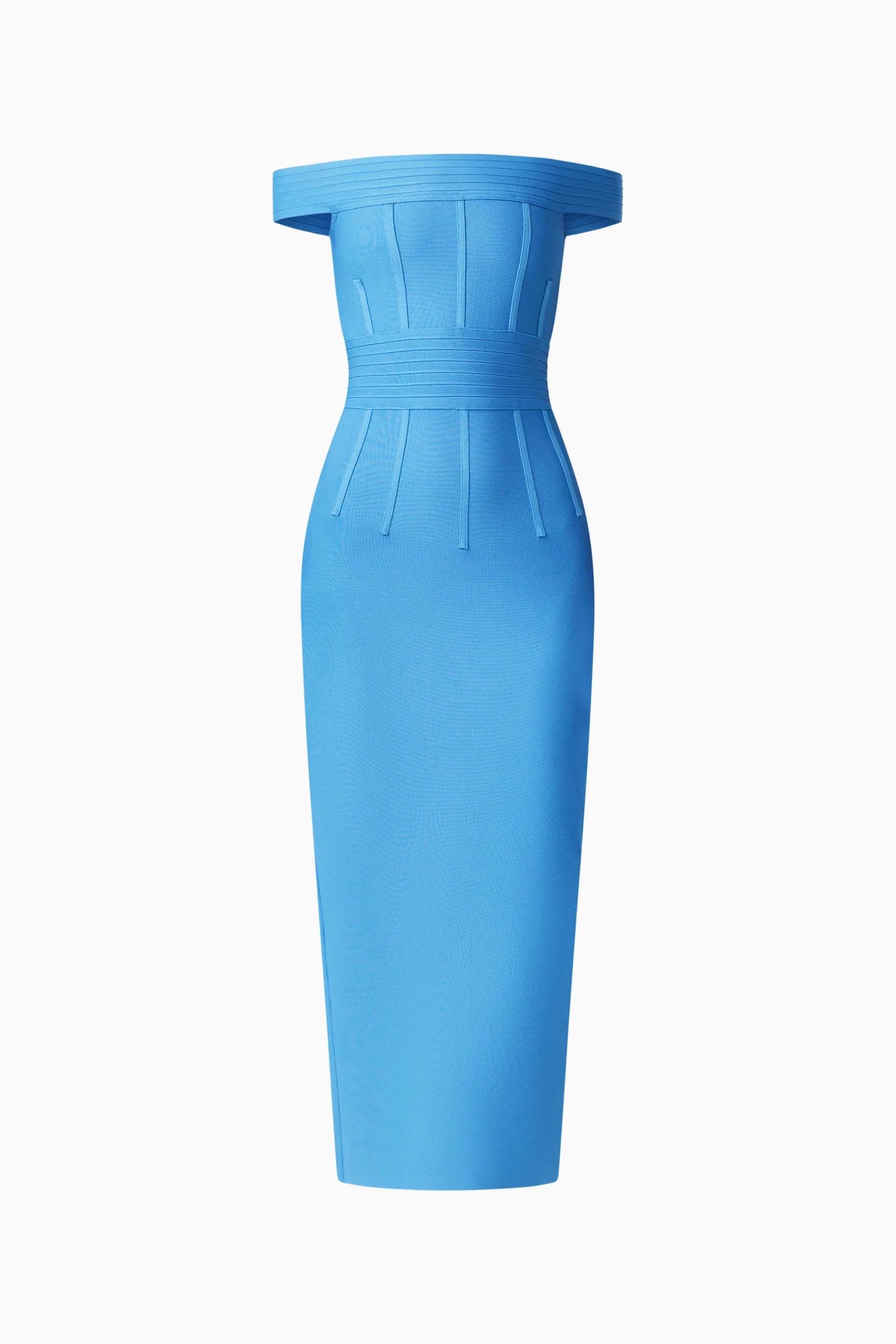 ELENA STRAPLESS GOWN DRESS IN BLUE