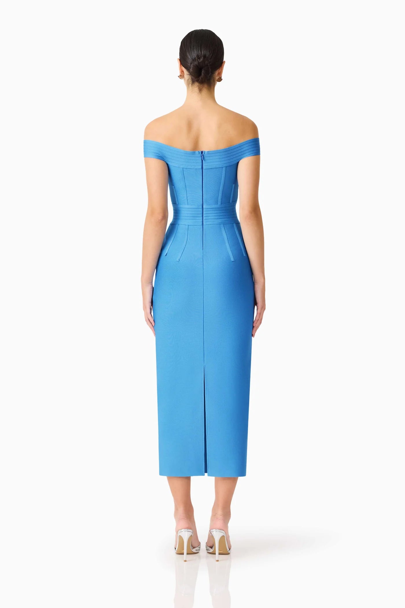 ELENA STRAPLESS GOWN DRESS IN BLUE