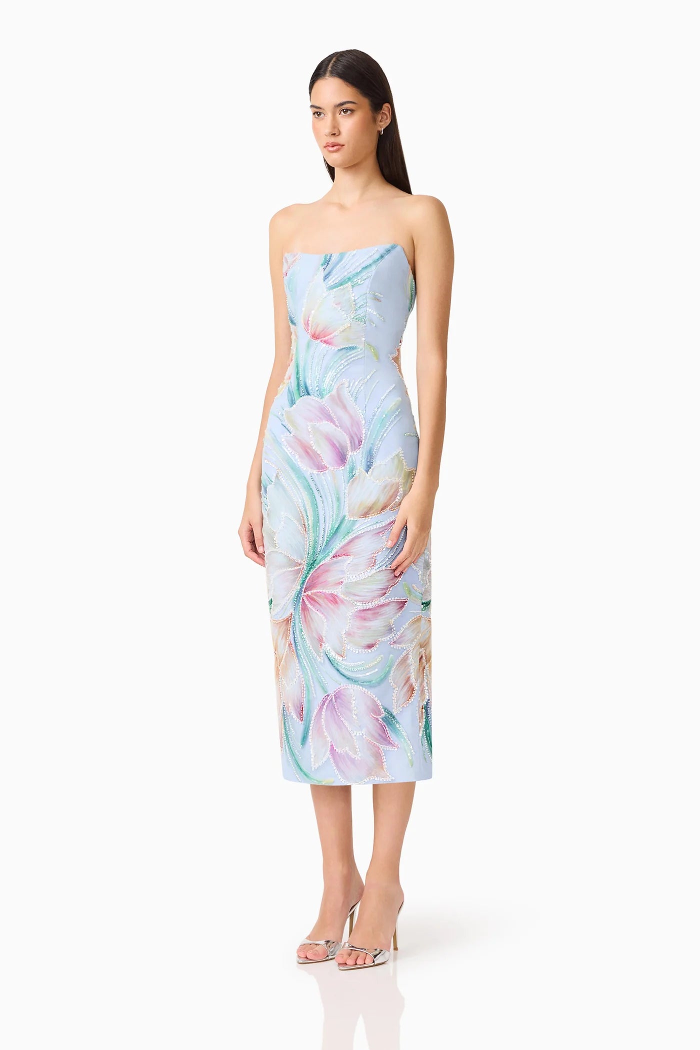 PRISELLE STRAPLESS MIDI DRES