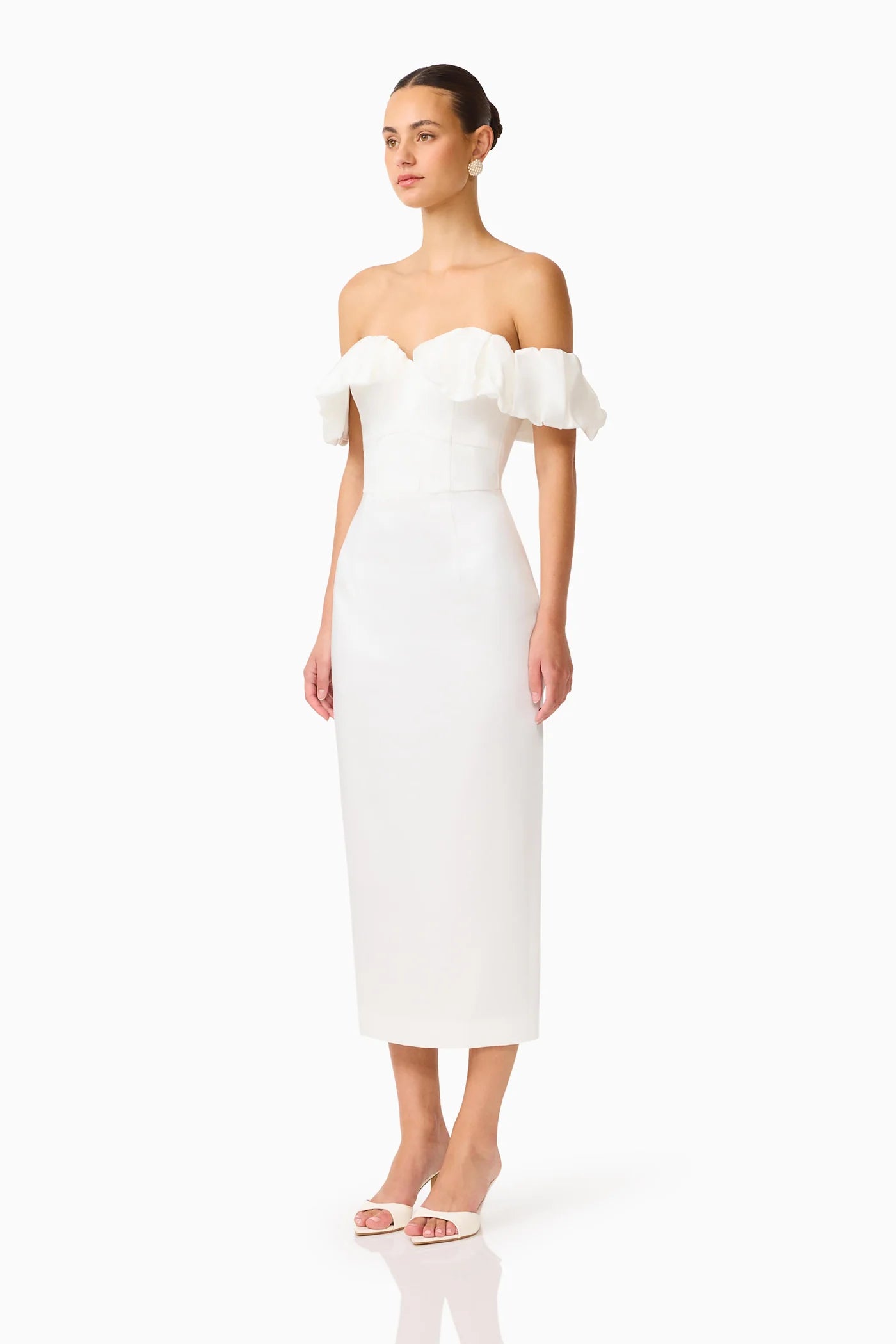 ESPERA OFF SHOULDER MIDI DRESS