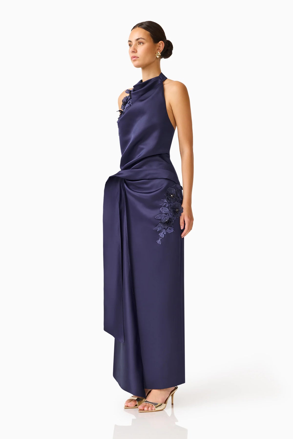 FLOREA HALTER GOWN NAVY