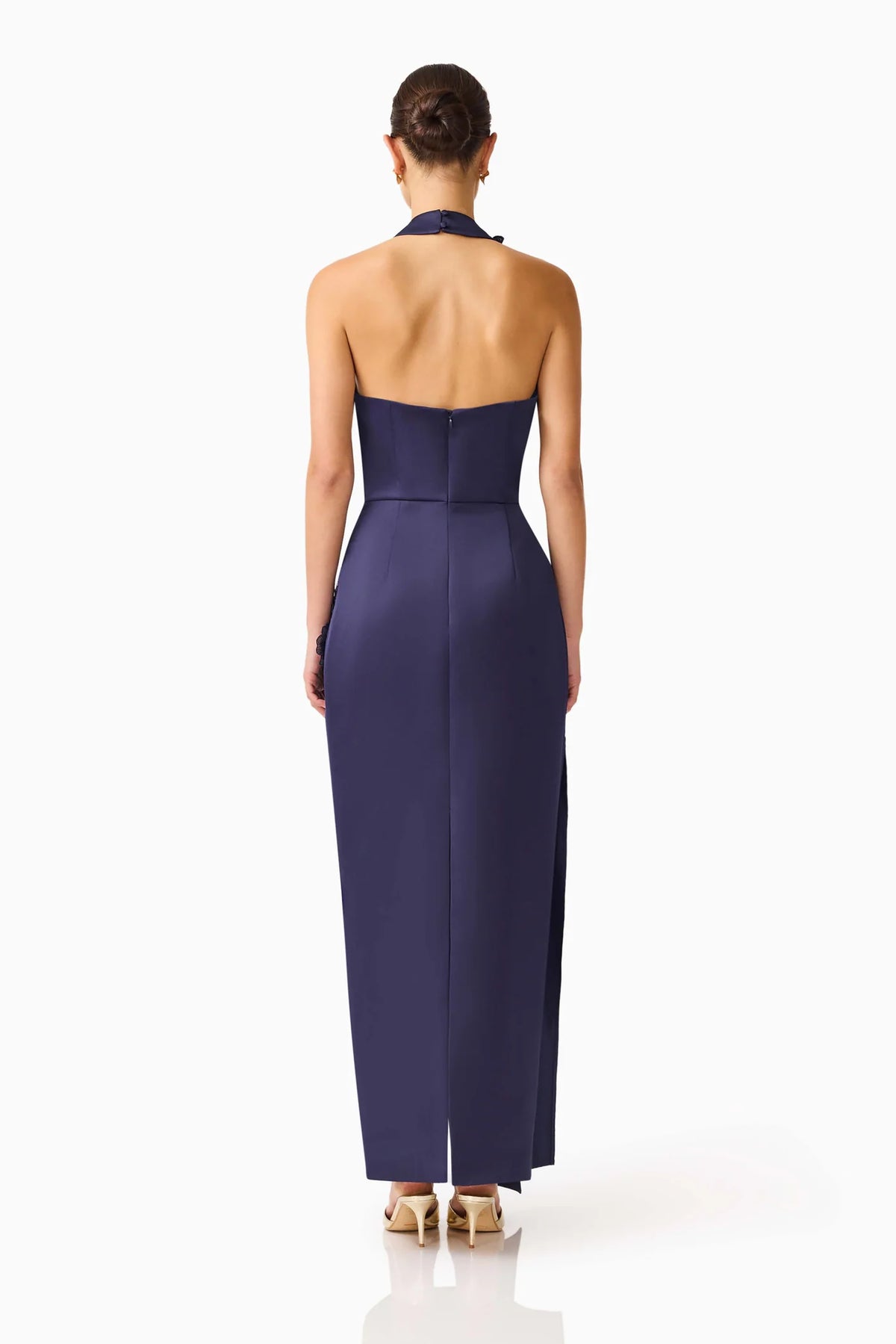 FLOREA HALTER GOWN NAVY