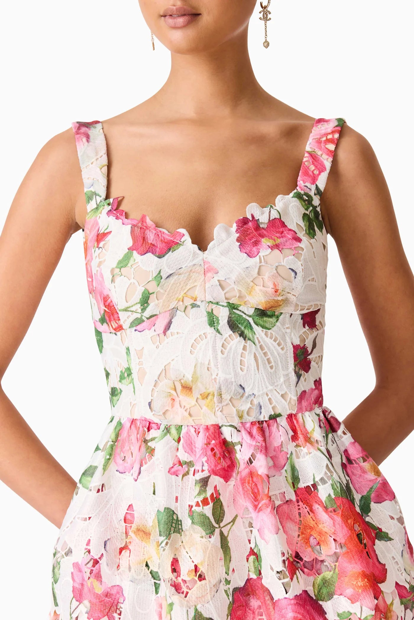 ROSELLE FRILLI MIDI DRESS