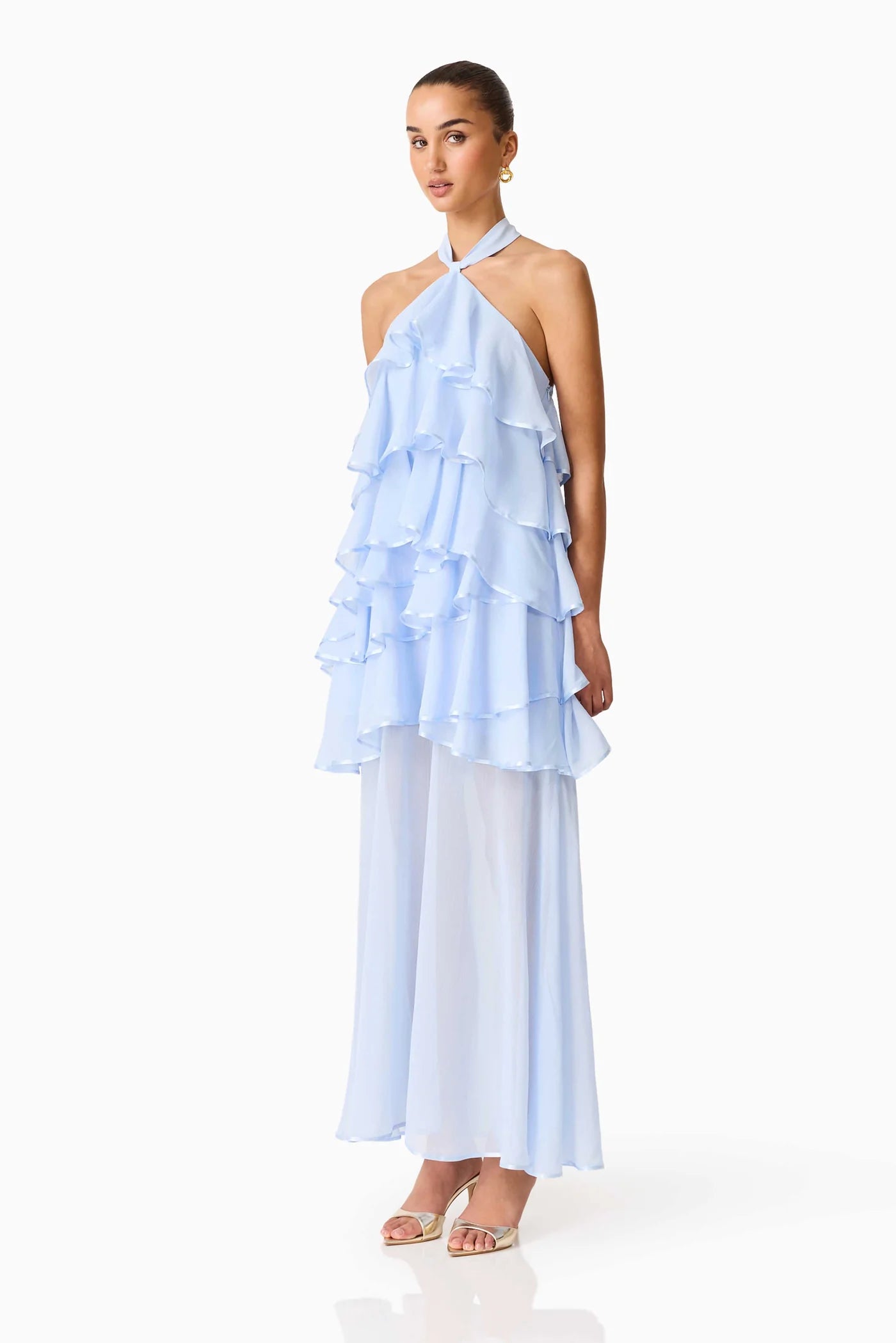 ELIANE HALTER NECK MAXI DRESS
