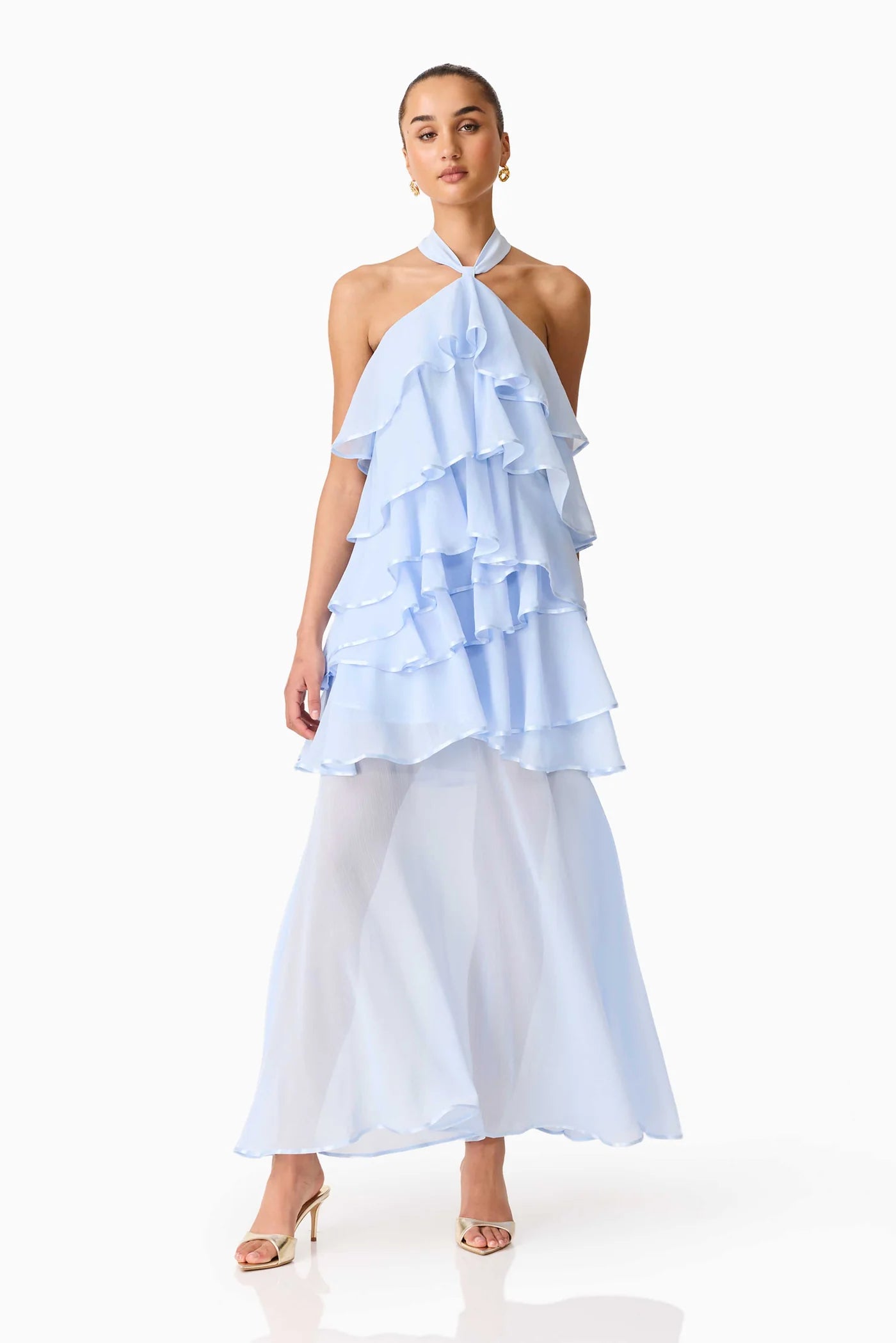ELIANE HALTER NECK MAXI DRESS