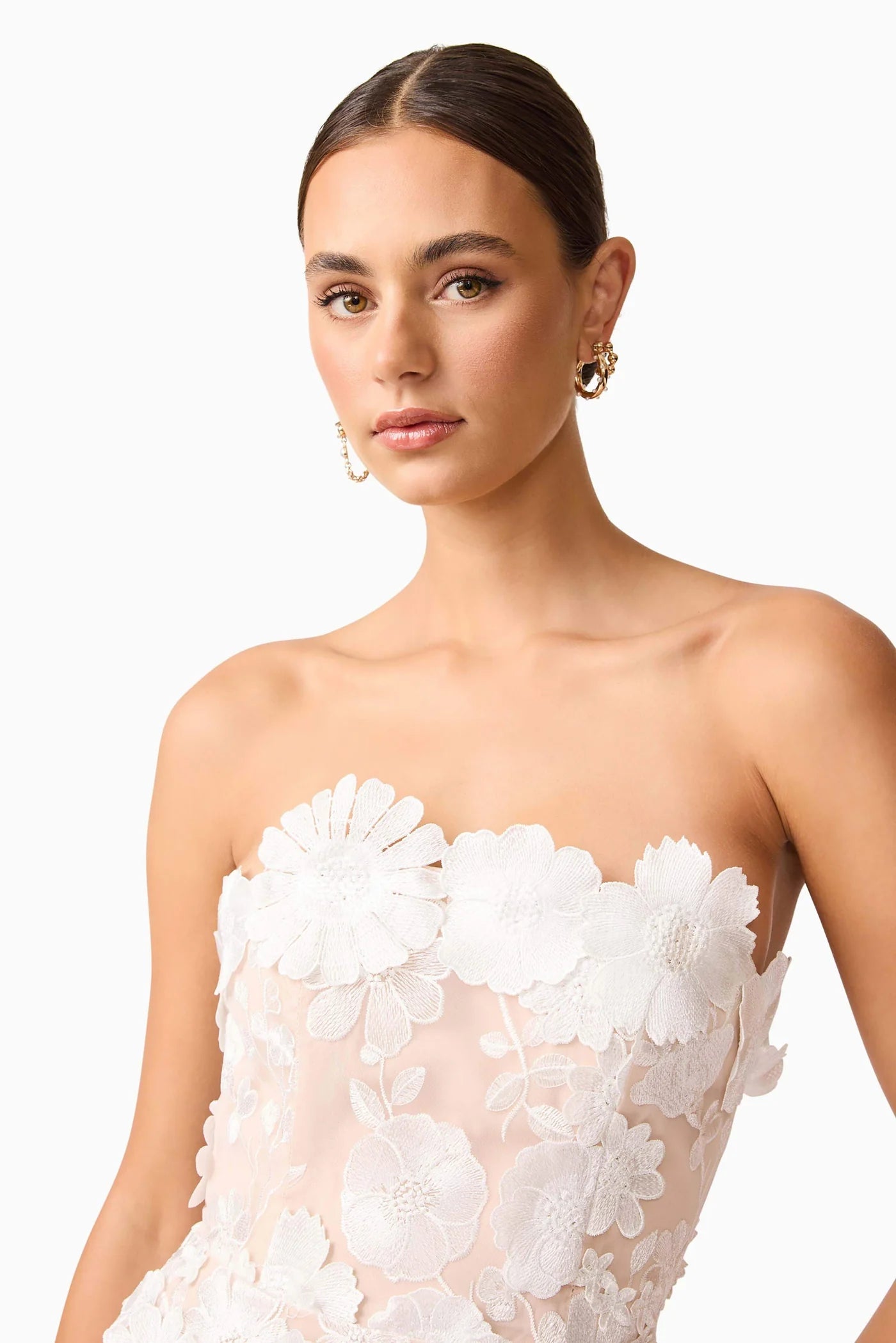 SELENE MAXI DRESS TIERED 3D WHITE
