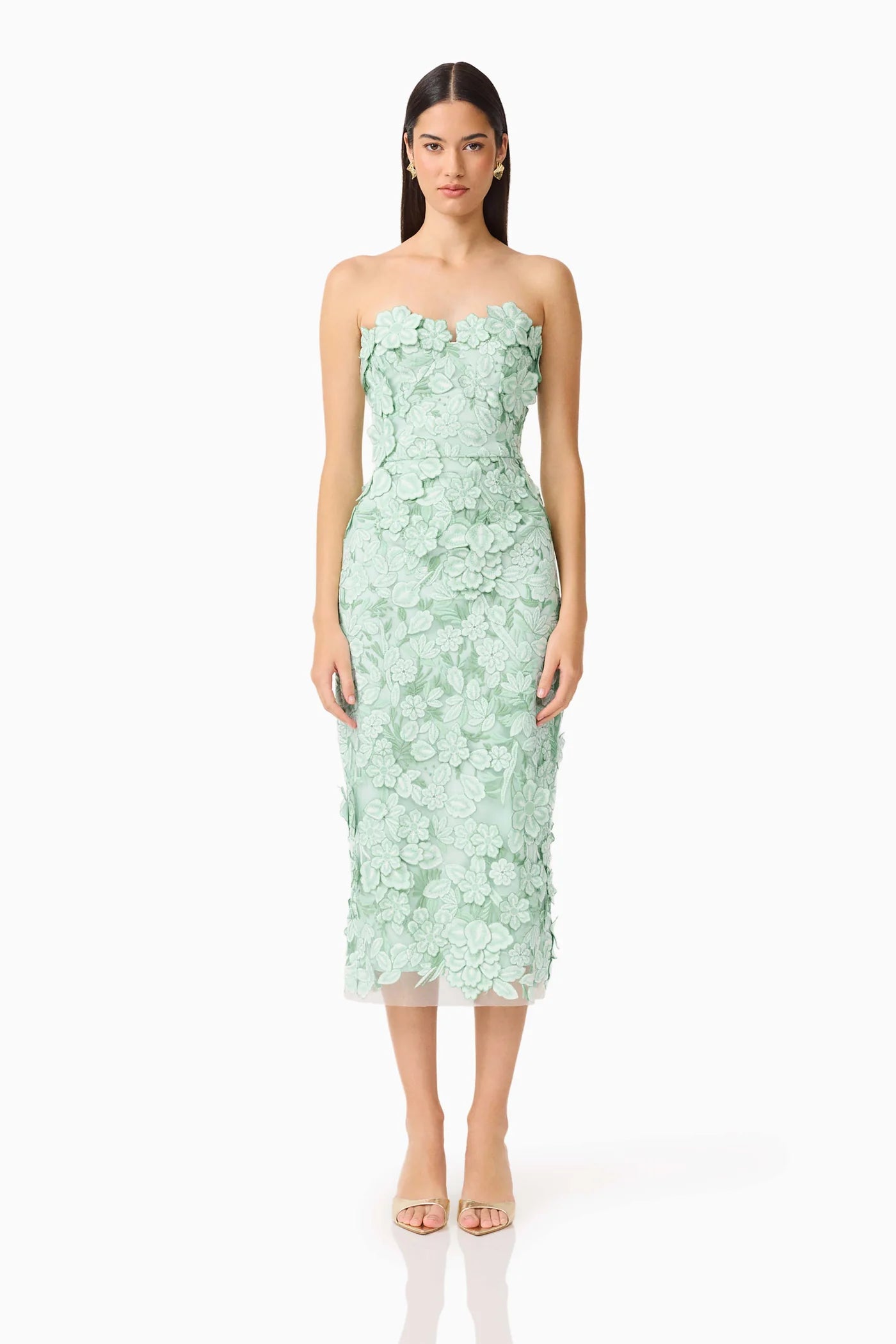 ROSEATE FLORAL MIDI DRESS