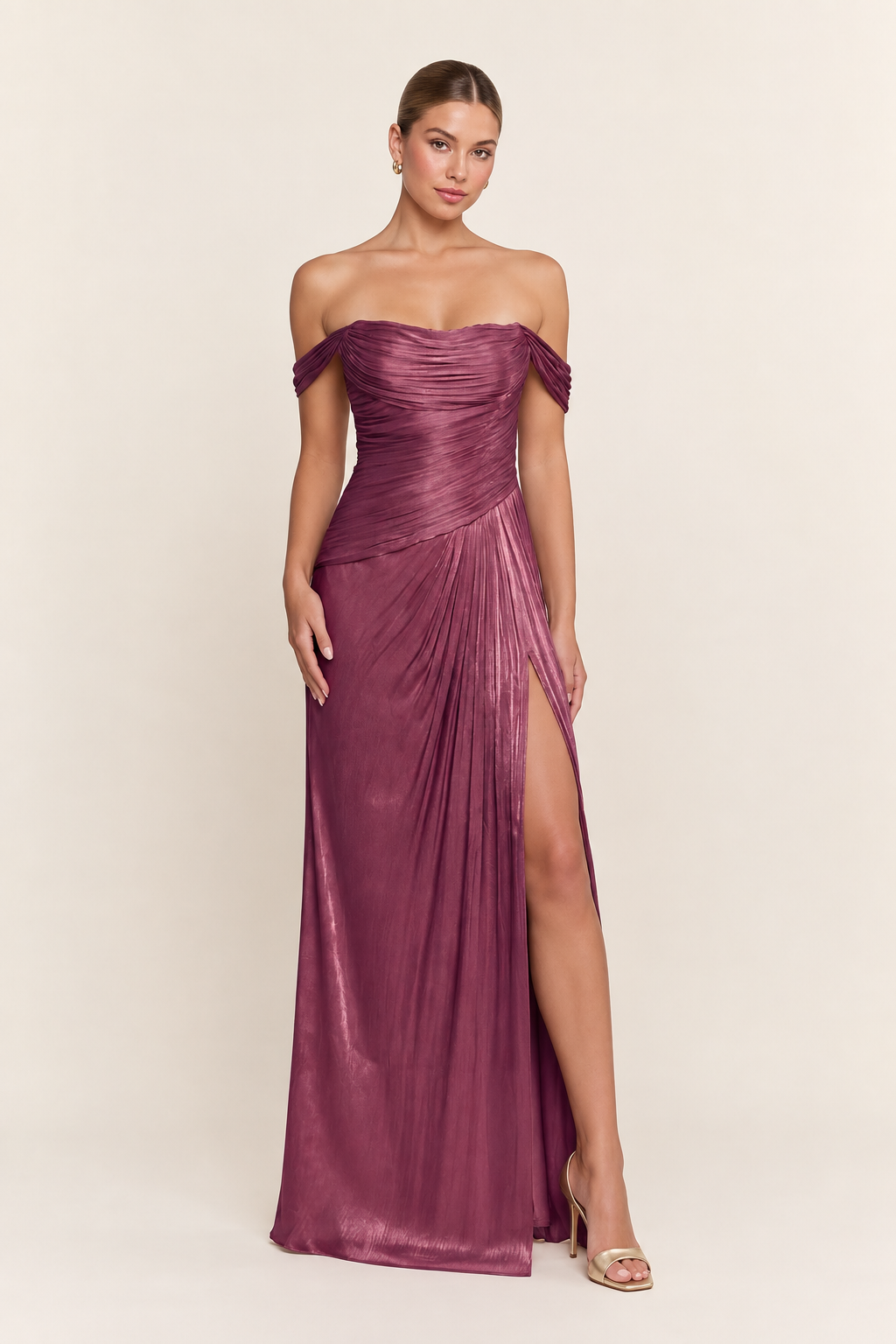 DARIELLA OFF THE SHOULDER PLUM