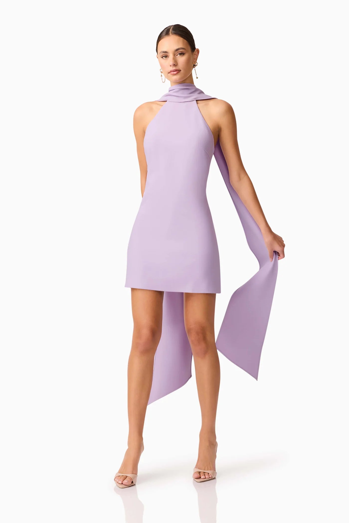 MIRA HALTER MINI DRESS LILAC