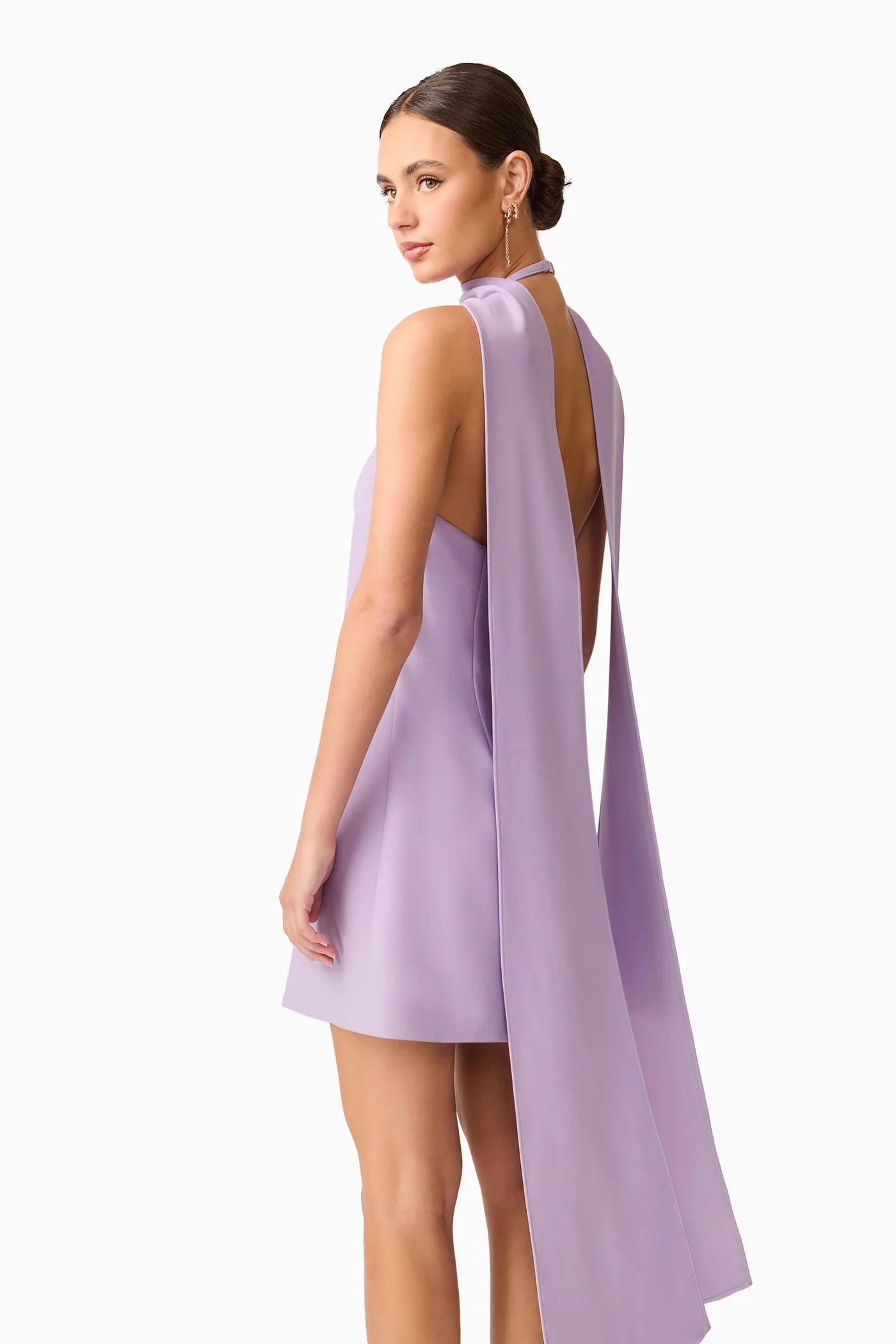 MIRA HALTER MINI DRESS LILAC