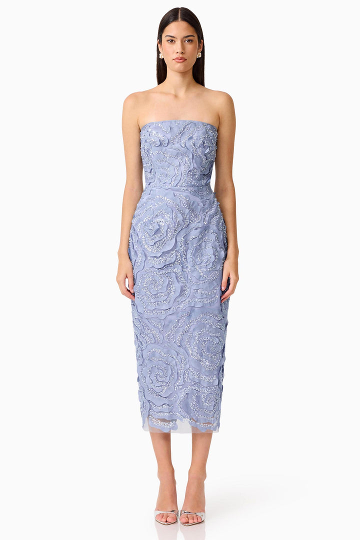 ELISA STRAPLESS MIDI DRESS