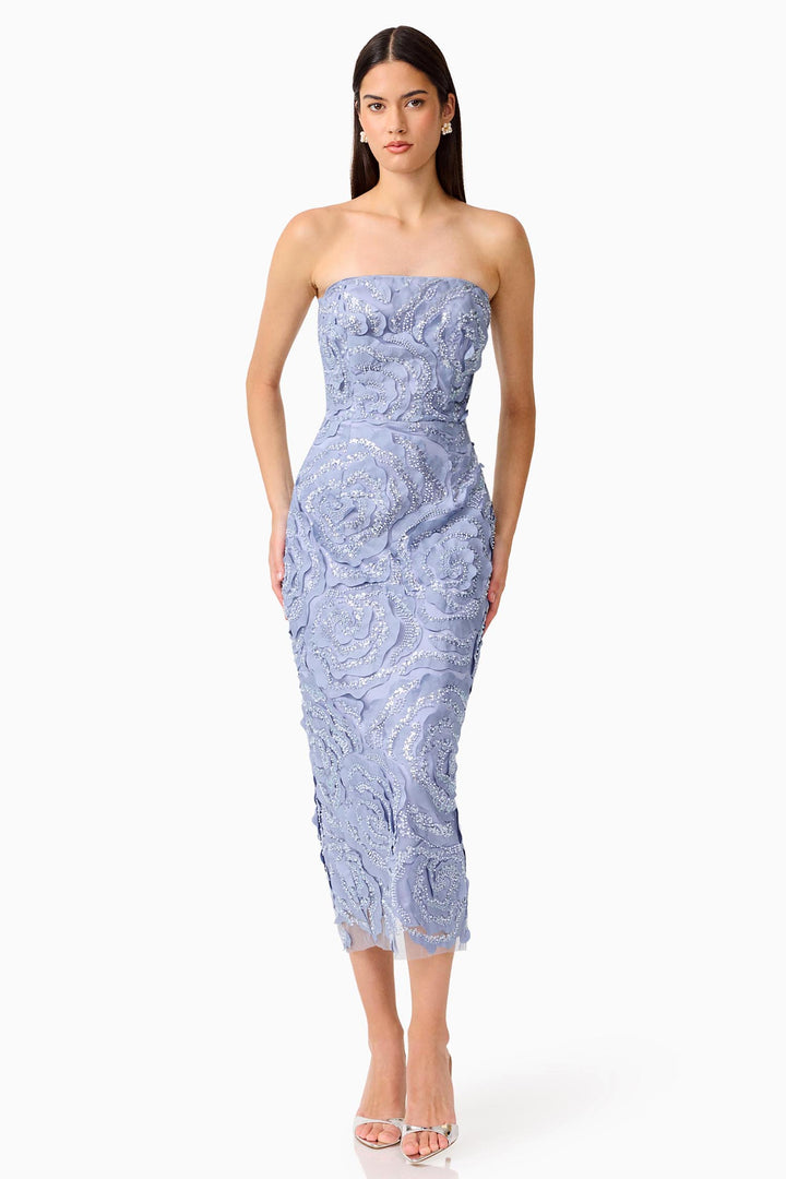 ELISA STRAPLESS MIDI DRESS