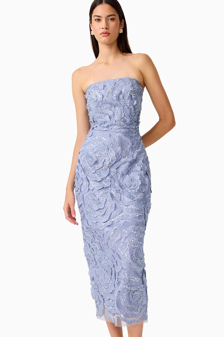 ELISA STRAPLESS MIDI DRESS