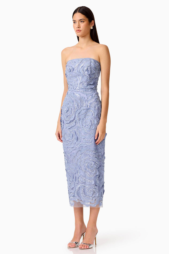 ELISA STRAPLESS MIDI DRESS