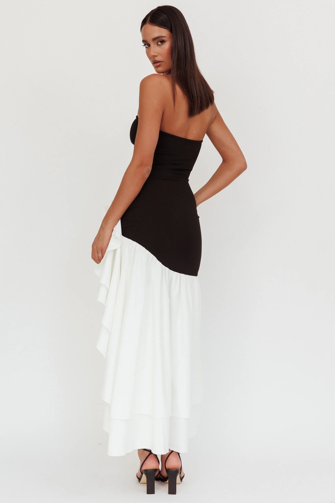 VANNEY MAXI DRESS BLACK  & WHITE