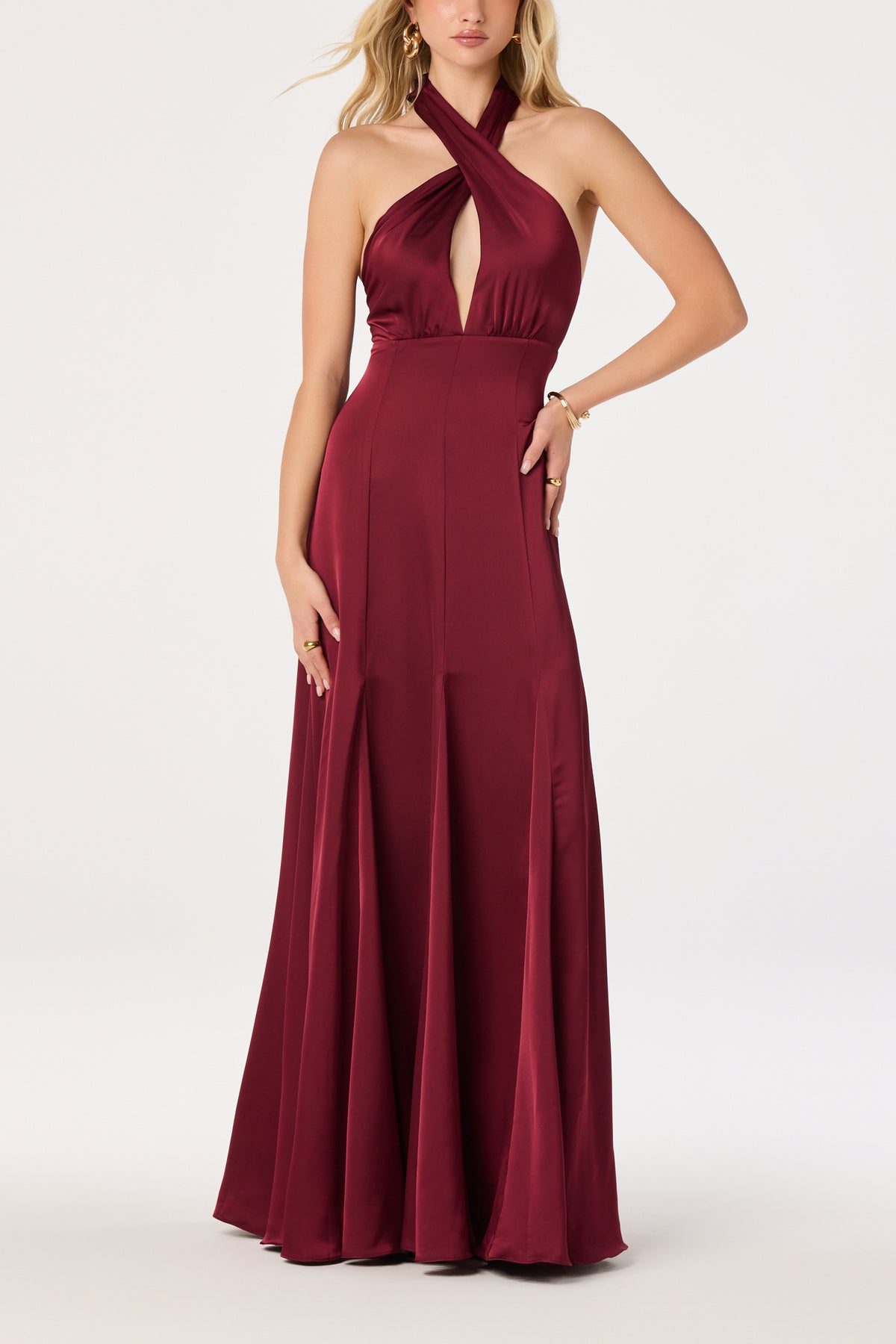 DESIRE BURGUNDY MAXI DRESS
