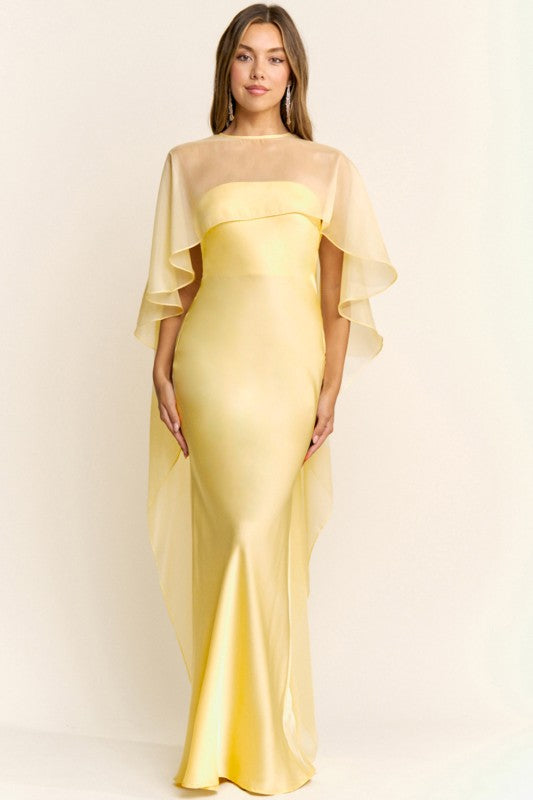 SELENE CAPE DRESS YELLOW