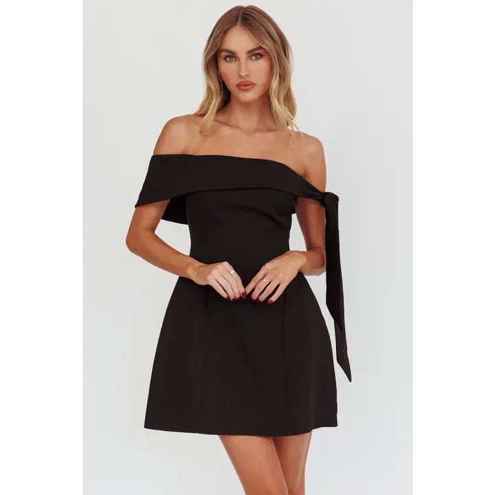 CARMINE MINI DRESS BLACK
