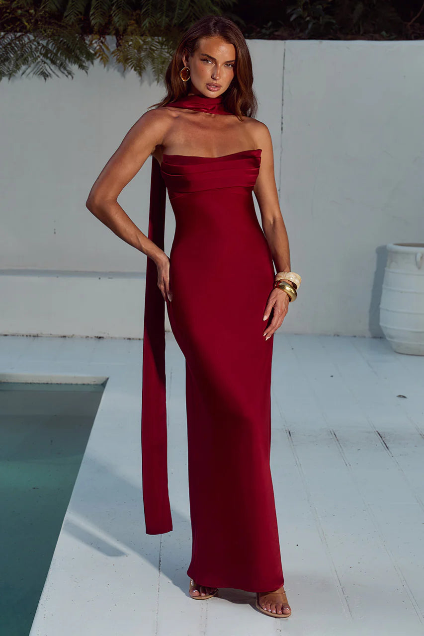 MADELEINE MAXI DRESS CHERRY