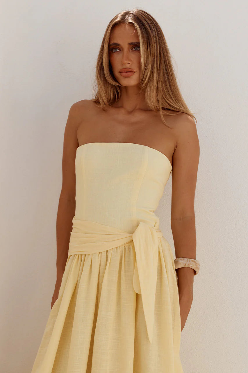 MAEVE STRAPLES MAXI DRES