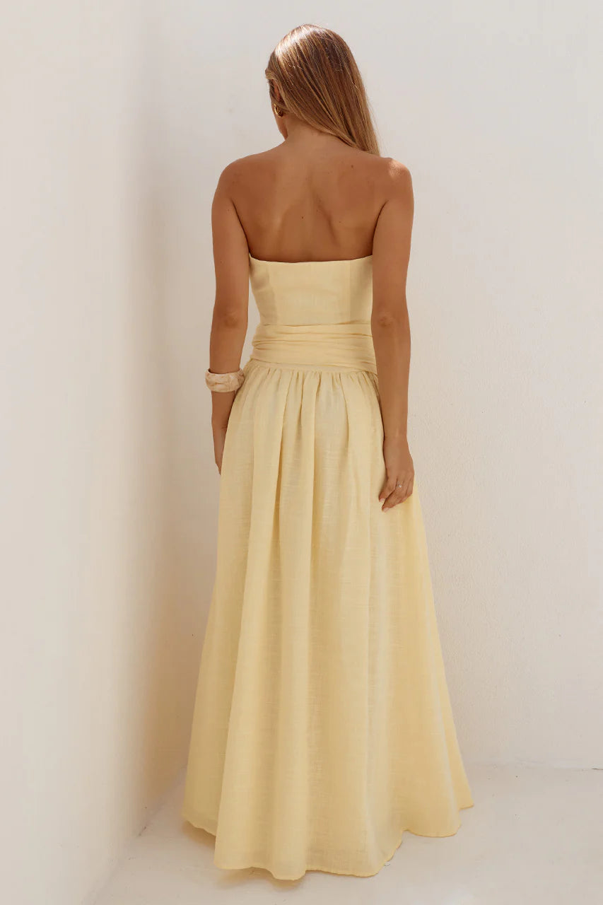 MAEVE STRAPLES MAXI DRES