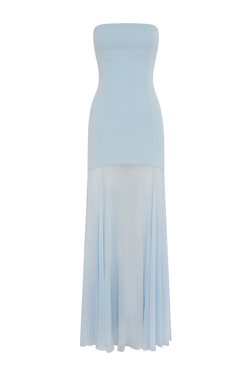 REMI MAXI STRAPLESS DRESS BABY BLUE