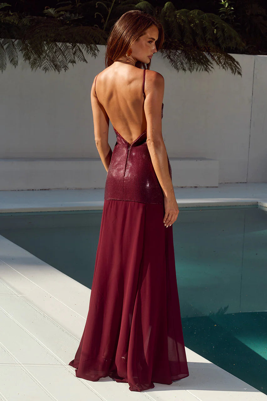 TULIA LOW BACK MAXI DRESS
