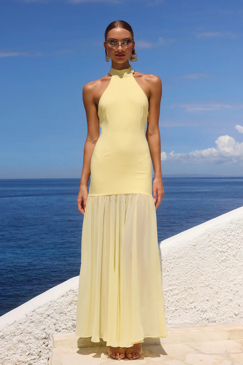 YAZMIN HALTER MAXI DRESS