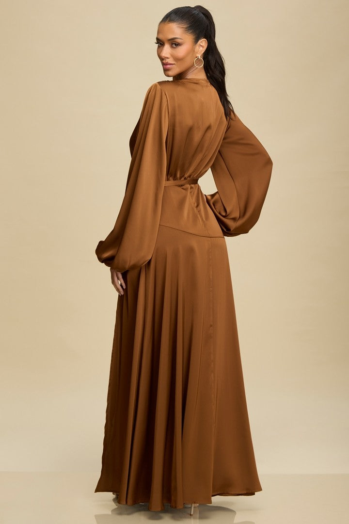 ANABEL MAXI LONG SLEEVE MARRÓN